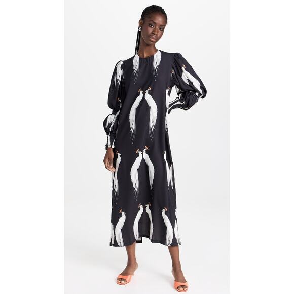 The Lulo Project Made To Lounge Dress Makeda Tunic Black Peacock Size X-Small - Picture 4 of 15